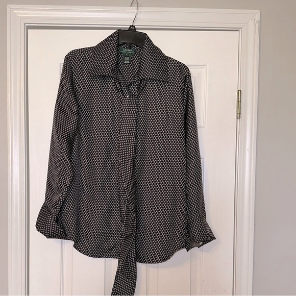 Lauren Ralph Lauren Silk shirt blouse buttom up - Picture 1 of 8